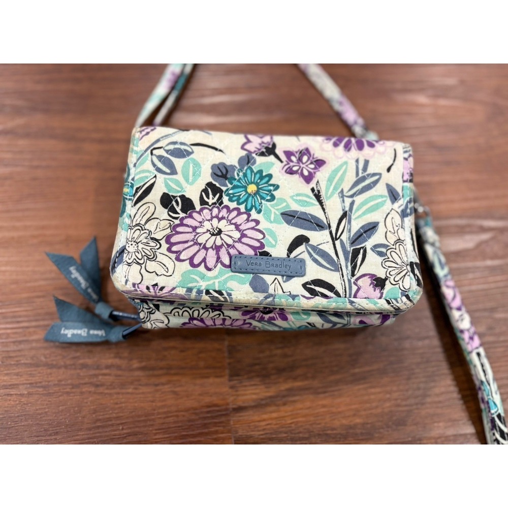 Vera Bradley Julia HELLO DAHLIA Crossbody Handbag Quilted Purse - Picture 6 of 12